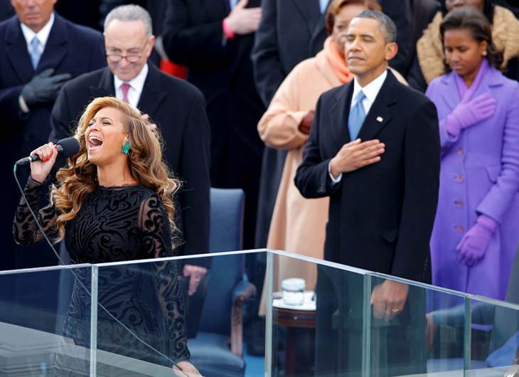 Polémica: Beyoncé hizo playback en la protesta de Barack Obama - Video