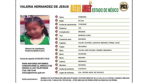 Encuentran a niña mexicana en El Salvador a través del 'Alerta Amber'