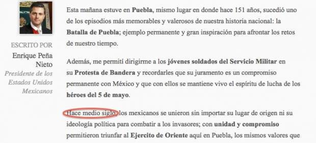 Enrique Peña Nieto no sabe cuándo fue la Batalla de Puebla Enrique Peña Nieto no sabe cuándo fue la Batalla de Puebla