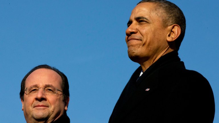 Barack y Michelle Obama reciben a Hollande en la Casa Blanca